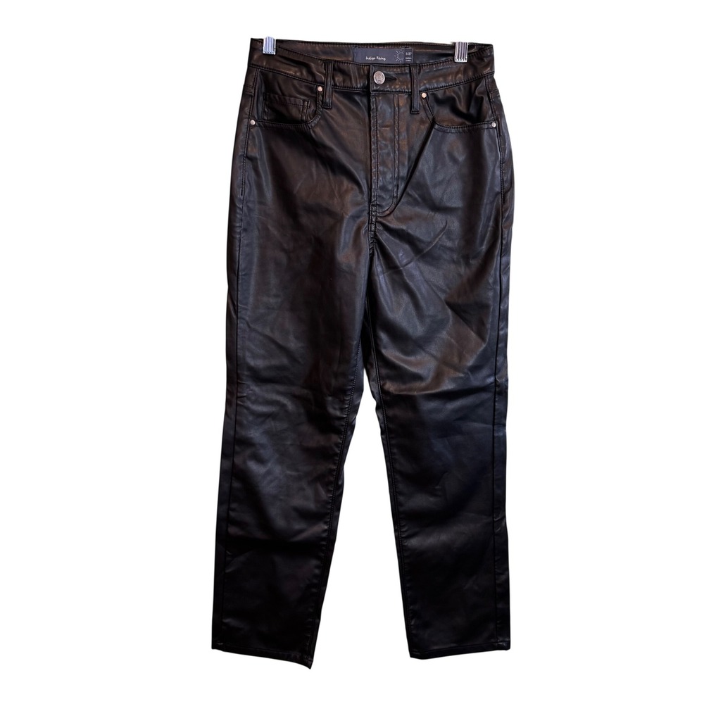 Indigo Rising Womens Faux Leather Edgy Grunge Biker Moto Pants Size‎ 5/27 Black